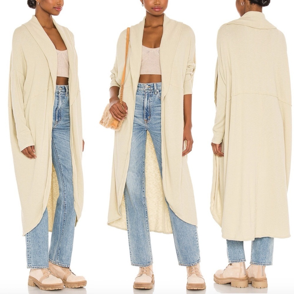 FP BEACH x FREE PEOPLE Cuddle Up Cardi Long Cardigan‎ Sweater in Drying Palms